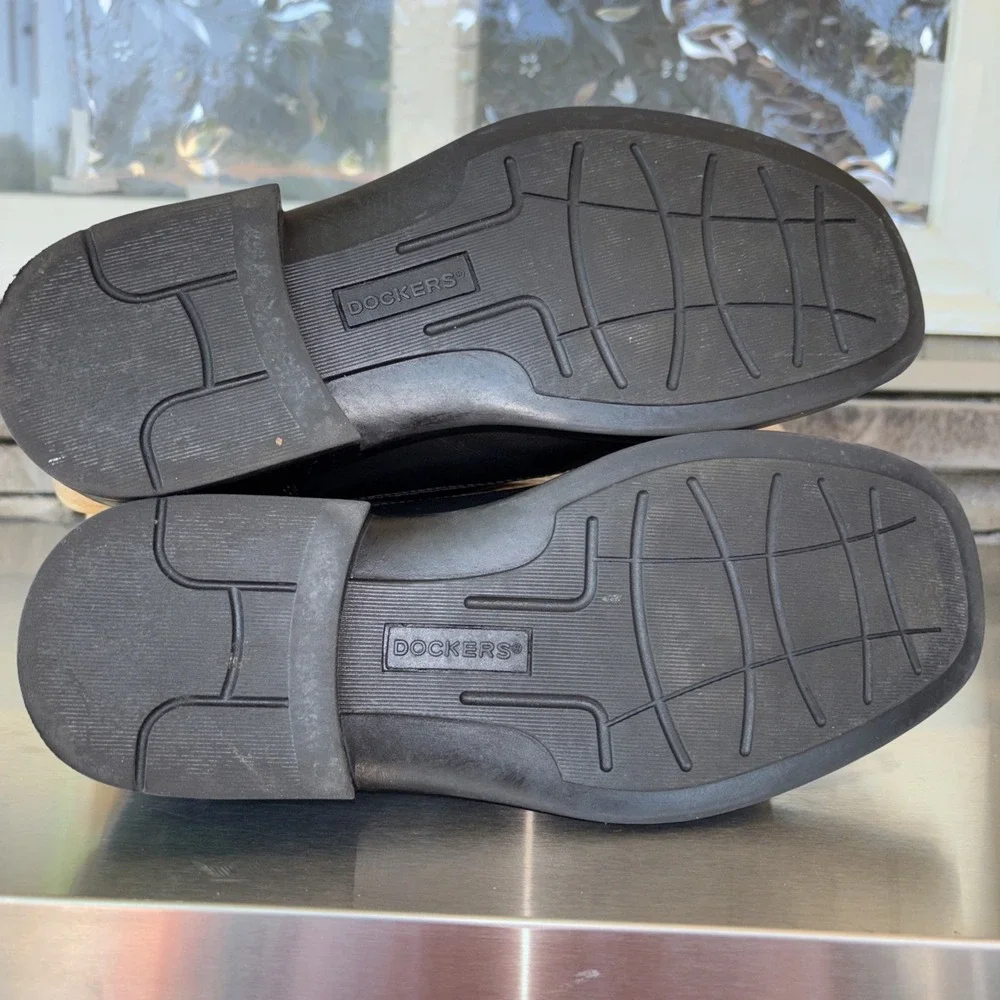 Dockers Refurbished Pro Style All Comfort Black Leather Shoes 090-3184 Men's 9.5